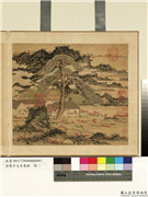 清陈字文房集锦　册　松泉池馆,绘画,山水,树木,人物,花草,走兽,建筑,器用