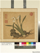 清陈字文房集锦　册　水仙坡石,绘画,花草,山水