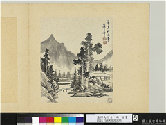 清恽向仿古　册　摹吴镇山水,绘画,山水,树木,建筑