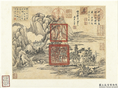 清王翬山水　册　仿黄公望山水,绘画,山水,树木,建筑