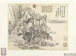 清王翬山水　册　南湖秋色,绘画,山水,树木,花草,建筑