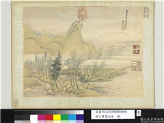 清王翬画山水　册　仿惠崇早春图,绘画,山水,树木,建筑,人物,花草,翎毛