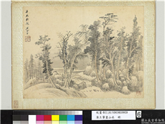清王翬画山水　册　平林野趣,绘画,山水,树木,建筑
