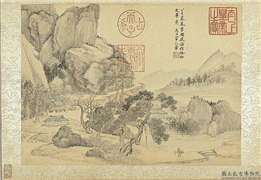 清王翬仿诸家山水　册　仿徐贲山水,绘画,山水,树木,人物,花草,建筑