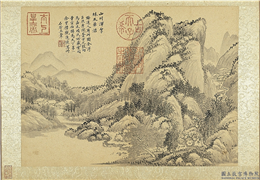 清王翬仿诸家山水　册　仿吴镇山水,绘画,山水,树木,建筑