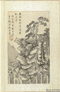 清王翬墨蹟　册　仿吴镇山水,绘画,山水,树木