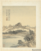 清王翬图绘　册　山过山青,绘画,山水,树木,建筑,人物,船,花草