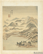 清王翬图绘　册　姚江晓色,绘画,山水,树木,建筑