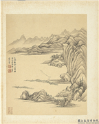 清王翬图绘　册　仿燕文贵山水,绘画,山水,建筑,树木,翎毛,花草