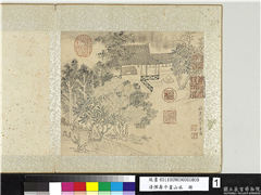 清恽寿平画山水　册　临卢鸿草堂图,绘画,山水,建筑,树木,花草,器用
