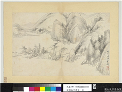 清恽寿平摹古　册　仿黄公望天池石壁,绘画,山水,树木,建筑,船
