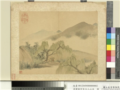 清瀞睿仿宋元人山水　册　柳溪人家,绘画,山水,树木,建筑,花草