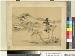 清瀞睿仿宋元人山水　册　柳溪独钓,绘画,山水,树木,船,人物,花草,器用