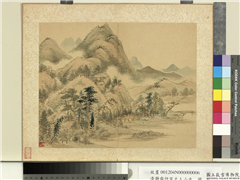 清瀞睿仿宋元人山水　册　幽静山居,绘画,山水,树木,建筑