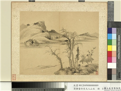 清瀞睿仿宋元人山水　册　云林画意,绘画,山水,树木,建筑