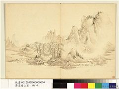 清殳睿山水　册　山居,绘画,山水,树木,建筑