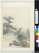 清吴历橅宋元人山水　册　荷堤杨柳,绘画,山水,树木,花草,翎毛,建筑,船