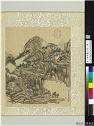 清王原祁画山水　册　仿子久笔意,绘画,山水,树木,建筑