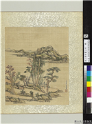 清王原祁画山水　册　仿云林山水,绘画,山水,树木,建筑