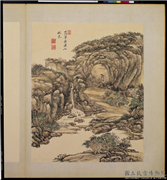 清王原祁仿宋元人山水　册　山磵林庐,绘画,山水,树木,建筑