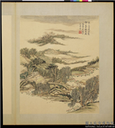 清王原祁仿宋元人山水　册　山田荷柳,绘画,山水,树木,人物,花草,翎毛,建筑