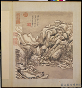 清王原祁仿宋元人山水　册　雪景山水,绘画,山水,人物,树木,建筑,船