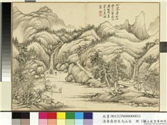 清黄鼎仿宋元山水　册　柳林茅屋,绘画,山水,人物,树木,走兽,建筑,船