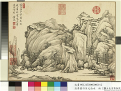 清黄鼎仿宋元山水　册　山亭,绘画,山水,树木,建筑