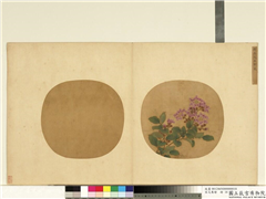 宋元集绘　册　宋卫昇写生紫薇,绘画,花草