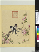 清郎世宁画仙萼长春　册　桃花,绘画,花草,翎毛