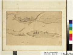 明钱谷张复合画水程图（一）　册　沙湖,绘画,经史-故事,山水,人物,树木,建筑,船,器用
