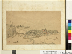 明钱谷张复合画水程图（一）　册　娄门接待寺,绘画,经史-故事,山水,人物,建筑,树木,器用,船