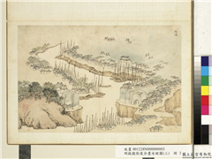 明钱谷张复合画水程图（三）　册　临清,绘画,建筑,船,山水,人物,树木
