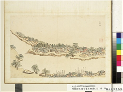 明钱谷张复合画水程图（三）　册　丁字沽,绘画,建筑,山水,树木,船