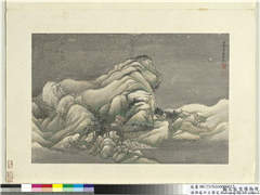 清恽寿平王翬花卉山水合册　册　仿王维山水,绘画,山水,树木,建筑