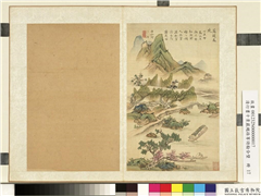 清蓝深画西湖十景严绳孙等诗翰合壁　册　苏堤春晓,绘画,山水,人物,树木,花草,建筑,船