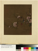 宋元名人花鸟合璧　册　五代徐熙碧桃雀鸟,绘画,花草,翎毛
