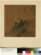 宋元名人花鸟合璧　册　宋刘泾螃蟹,绘画,水中动植物,五谷,花草