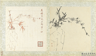 国朝名绘　册　无款瓶梅,绘画,花草,树木,器用