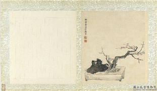 国朝名绘　册　清费而奇盆梅,绘画,花草,山水,器用