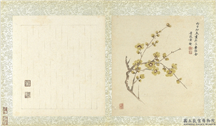 国朝名绘　册　清黄卫腊梅,绘画,花草