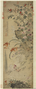 元张中写生花鸟　轴,绘画,花草,翎毛,草虫