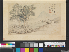 明文嘉诗意图　册　班荆对谈,绘画,山水,人物,树木,器用,花草