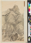 清王翬临唐宋各家山水　册　仿李曦古竹坞幽居,绘画,山水,人物,树木,建筑
