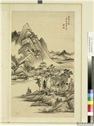 清黄鼎仿古山水　册　良常山馆,绘画,山水,建筑,树木
