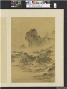 明人仿宋元诸家山水　册　江村峻岭,绘画,山水,人物,树木,花草,建筑,船