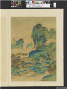 明人仿宋元诸家山水　册　岩窟采芝,绘画,山水,人物,树木,花草,器用