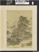 明人仿宋元诸家山水　册　溪桥归渡,绘画,山水,人物,树木,建筑