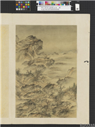 明人仿宋元诸家山水　册　蹇驴远渡,绘画,山水,人物,树木,建筑,走兽