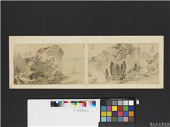 明人画幅集册　册　明殳胤执远浦孤舟,绘画,山水,人物,树木,花草,建筑,船